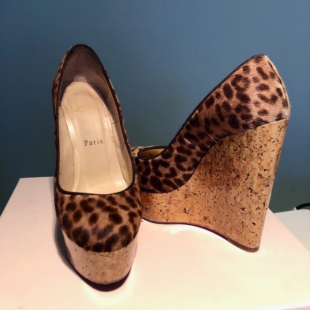 Sold! Authentic Christian Louboutin Ponyhair Wedge 6.5